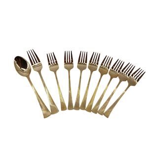 Golden Japan Forks Spoon Gold Tone Flatware 10 Pcs Regency